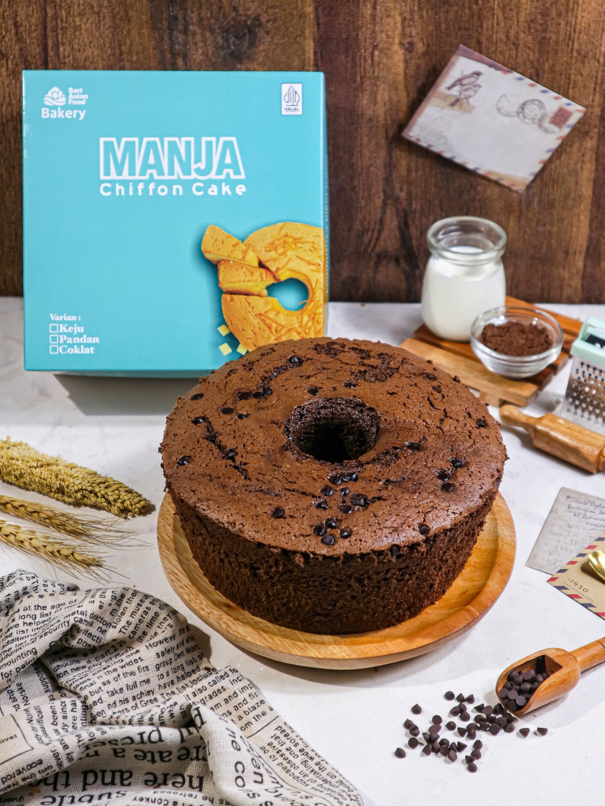 Chiffon Manja Regular Cokelat