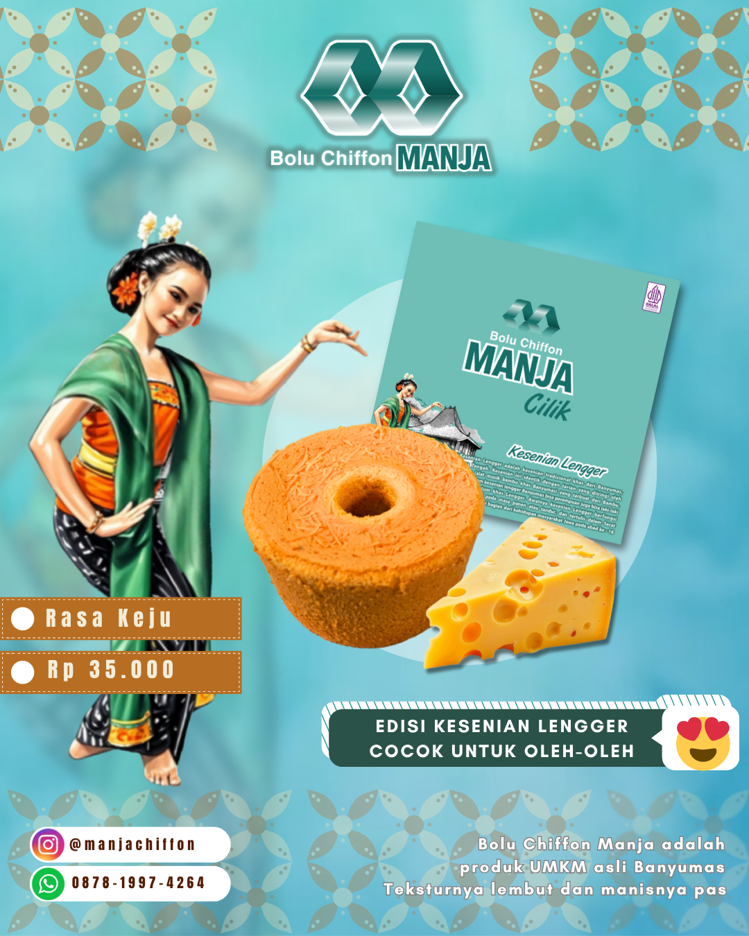 Bolu Chiffon Manja Cilik Rasa Keju